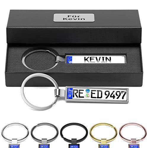 Bl4ckPrint Portachiavi Personalizzato Targa Auto con Incisione e Confezione Regalo