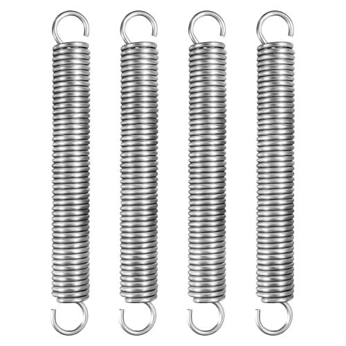 Set di 4 Molle di Trazione in Acciaio Inox 150mm con Gancio