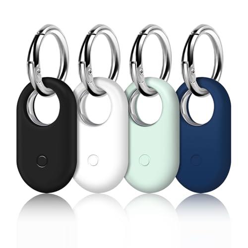LETREEN 4 Pezzi Custodia per Samsung Galaxy SmartTag2, Protezione in Silicone per Antiurto Progettata per Smart Tag 2 (2023) con Portachiavi per Portachiavi Portabagagli Zaino Pet