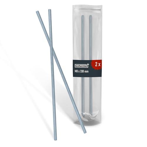 HELPMATE - Asta filettata M8 x 330 mm in acciaio inox A2 - Set da 2 pezzi