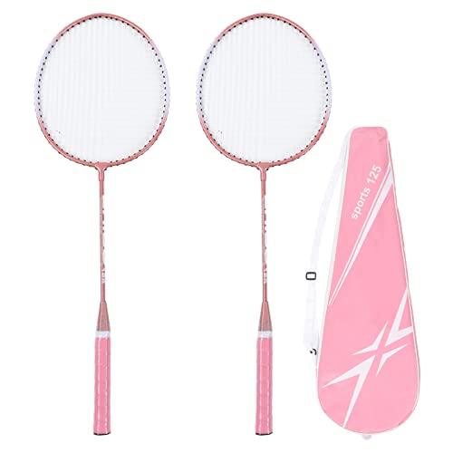 Set Badminton con Borsa - 2 Racchette Rosa per Adulti e Bambini
