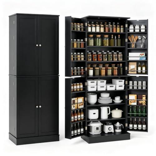 COSTWAY Credenza da Cucina Alta 166,5 cm, Mobile Dispensa in Legno