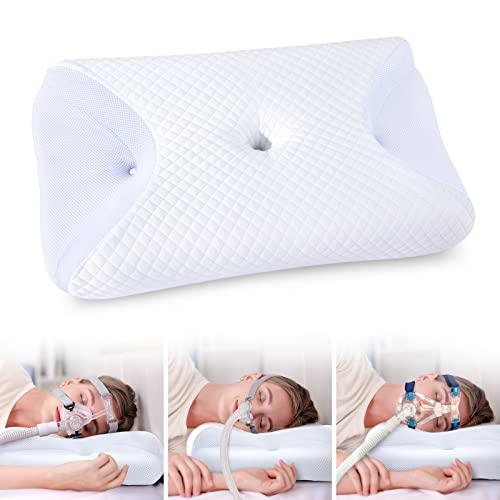 HOMCA Cuscino CPAP, Cuscino Cervicale Ergonomico in Memory Foam per Tutte le Maschere CPAP