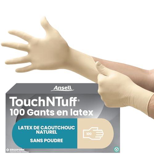 Ansell TouchNTuff 69-318 Guanti Monouso in Lattice, Senza Polvere, Taglia L