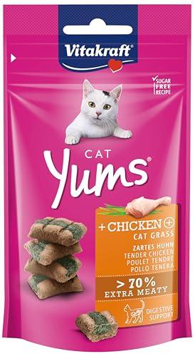 Vitakraft Cat Yums Pollo & Erba Gatta - Snack Irresistibili per il Tuo Gatto