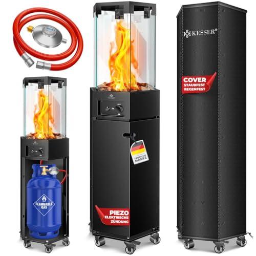 KESSER Stufa a Gas da Esterno 4/8 kW con Protezione Antiribaltamento e Copertura Inclusa