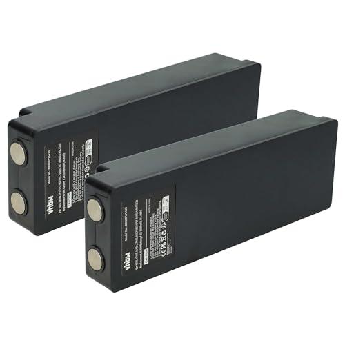 vhbw 2x Batteria compatibile con Scanreco BS590, 960, 16131, 790, 592, 590, Cifa Radiocomando Industriale, Telecomando (2000mAh, 7,2V, NiMH) - Nero