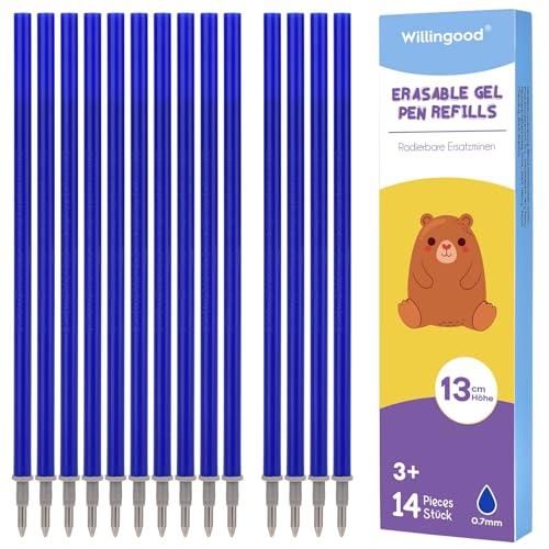 Willingood Refill per Penna Gel Cancellabile Blu - Compatibile Legami (14 Pezzi)