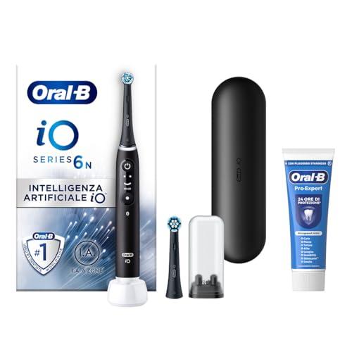 Oral-B iO 6N Nero - Spazzolino Elettrico Ricaricabile con Accessori e Dentifricio
