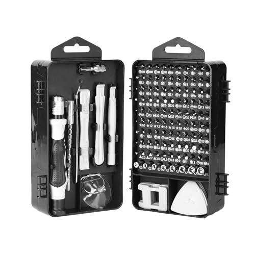 Set di cacciaviti di precisione 115 in 1, kit di cacciaviti magnetici con albero flessibile, kit professionale di riparazione magnetica per telefono, computer, orologio, console, occhiali, elettronica