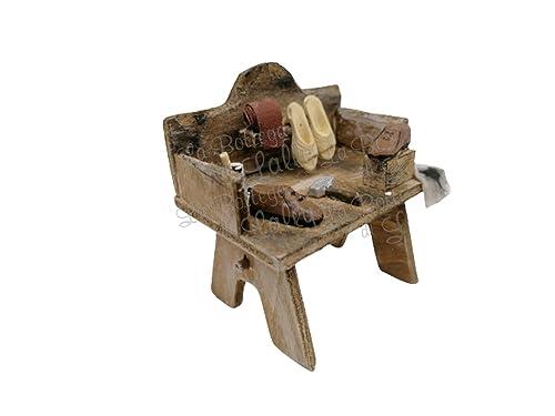 Banchetto del Calzolaio per Presepe - Accessori Artigianali Italiani per Presepi