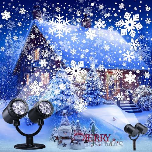 Moxled Proiettore Natale Esterno a LED con Fiocchi di Neve Dinamici