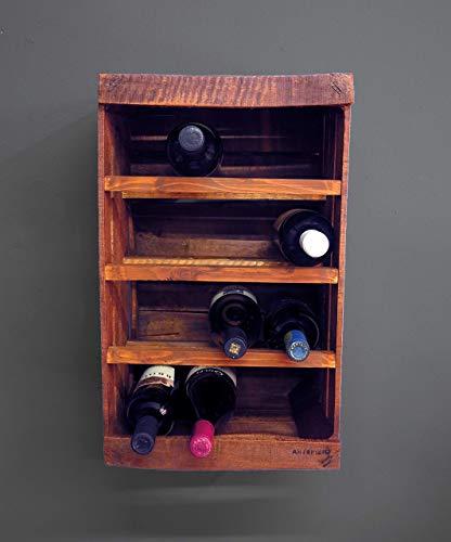 Cassetta in Legno Portabottiglie Vintage, Mensola Cantinetta, Upcycling, Riciclo Creativo, Made in Italy