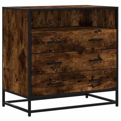 vidaXL Cassettiera Rovere Fumo 70x41x70 cm in Legno Multistrato