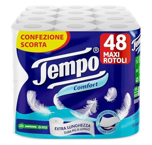 Tempo Carta Igienica Comfort, Morbida e Resistente - 48 Maxi Rotoli
