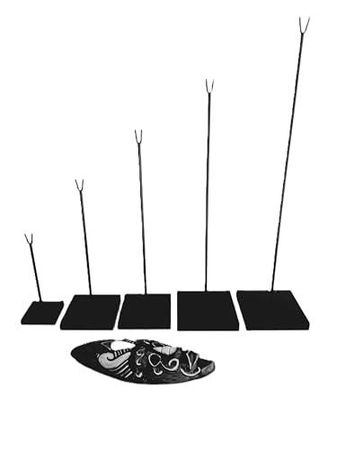 Piedistallo Espositore per Maschere in Legno e Acciaio - 5 Altezze