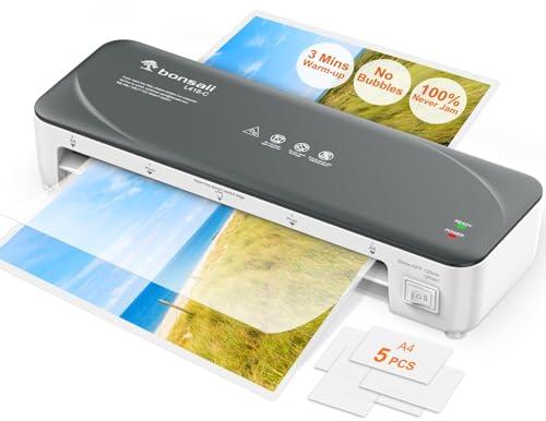 Bonsaii Laminatrice A4 Bianca L418-C con Tecnologia Anti-Incollo