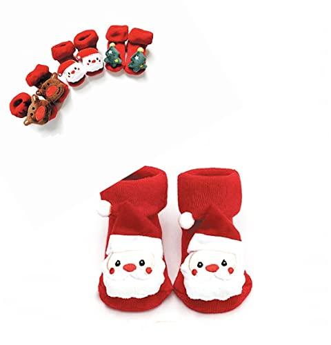 Calze Natalizie Neonato Antiscivolo - Design Babbo Natale