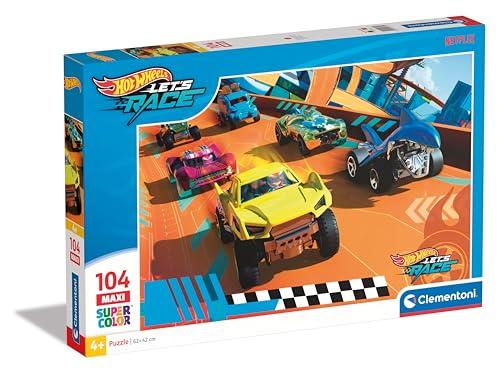 Clementoni Hot Wheels Supercolor Wheels - Puzzle 104 Maxi Pezzi