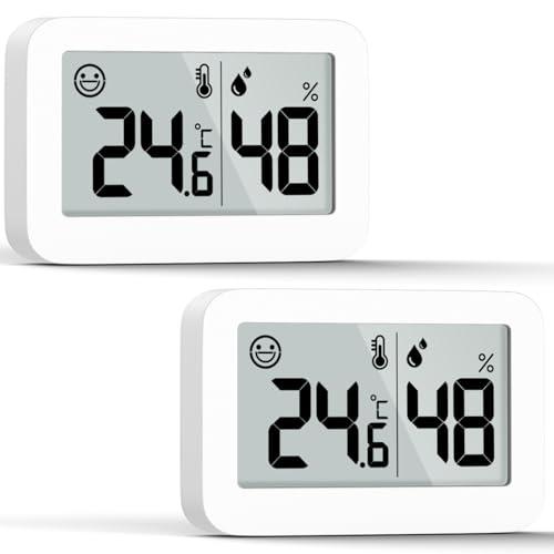 DOOMAY 2-Pack mini igrometri per interni, misuratore di umidità con Celsius (℃), misuratore di umidità digitale monitor della temperatura per umidità, serra, cameretta, rettili, incubatori
