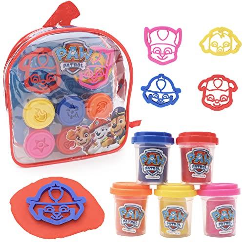 Toyland® Set di Zaini per Impasto per Bambini Paw Patrol - 5 Contenitori di Impasto e 4 Formine Inclusi - Giocattoli Paw Patrol