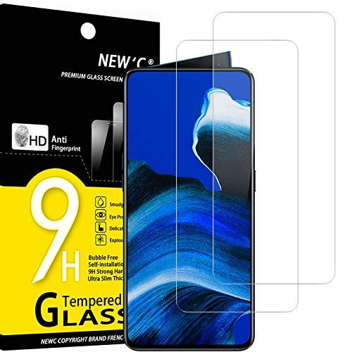 NEW'C 2 Pezzi, Vetro Temperato per Oppo Reno 2, Reno 2Z, Pellicola Protettiva Anti Graffio, Anti-Impronte, Senza Bolle, Durezza 9H, 0,33mm Ultra Trasparente, Ultra Resistente
