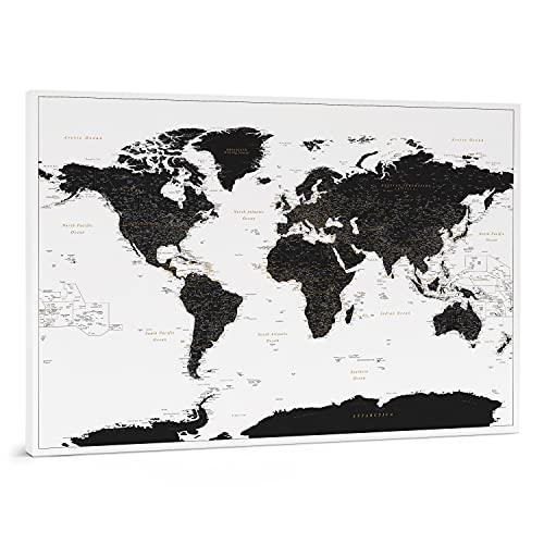 Mappa del Mondo da Parete su Tela con Puntine