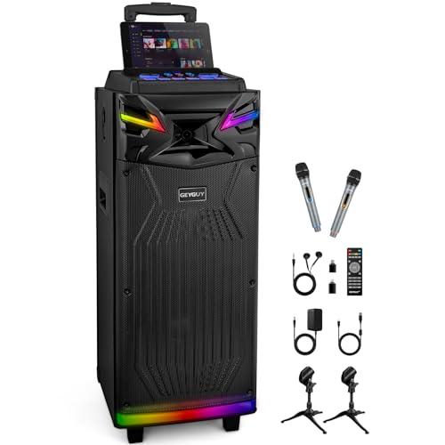 Sistema Karaoke Professionale Portatile con Doppio Woofer da 10
