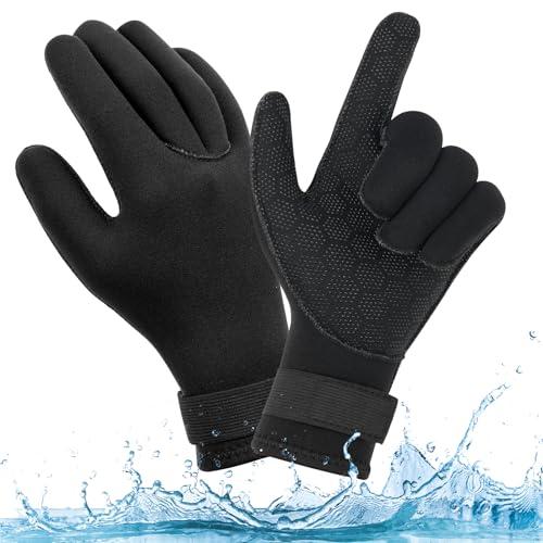 AUAUY Guanti in Neoprene Elastico Impermeabile 3mm - Protezione Termica e Antiscivolo per Sport Acquatici