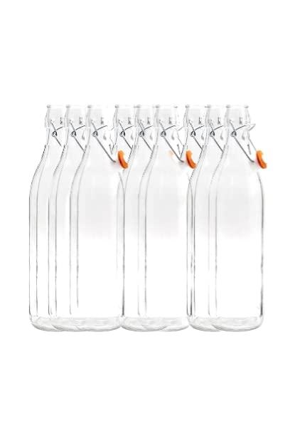 Emporio Enologico Vesuviano - Set 12 Bottiglie Costolate con Tappo Ermetico 1 Litro