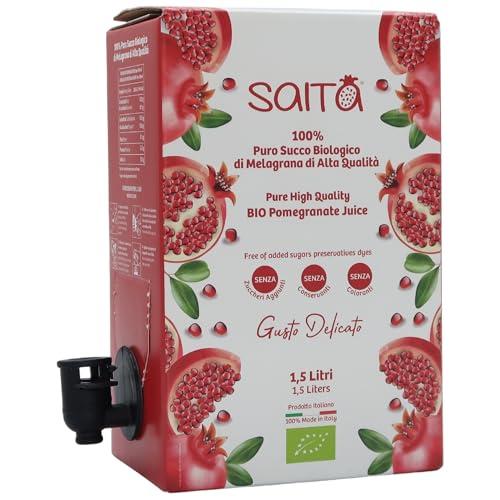 Saita Succo di Melograno 100% Puro Biologico Delicato - Bag in Box 1,5l
