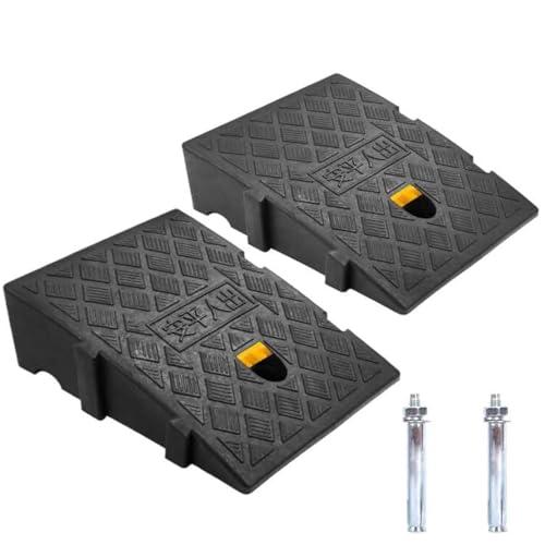 Rampa di Marciapiede in Plastica per Auto e Sedie a Rotelle - Set da 2 con Bulloni