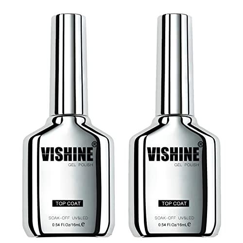Vishine Smalto Gel Semipermanente Ultra Lucido Top Coat No Wipe - 2 x 16ml