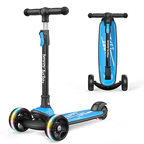 Besrey Monopattino 3 Ruote con Luci LED - Blu