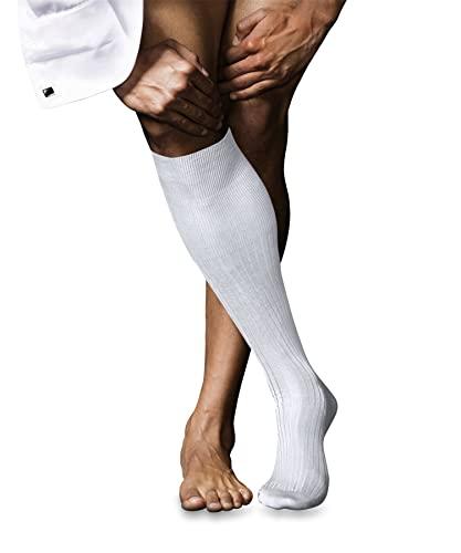 FALKE No. 10 M KH cotone al ginocchio tinta unita 1 paio, Calzini lunghi Uomo, Bianco (White 2000), 43-44