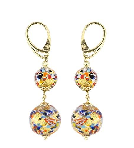 Orecchini Lunghi Venetiaurum in Vetro di Murano e Argento 925