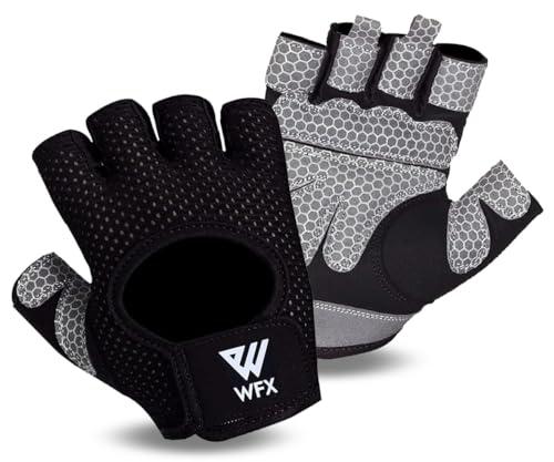 WESTWOOD FOX Guanti da fitness traspiranti e antiscivolo, per uomo e donna, per sollevamento pesi, bodybuilding, palestra, crossfit, allenamento con i pesi (NERO Senza Polso, S)