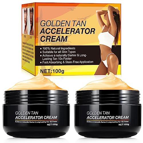 Premium Tanning Accelerator Cream, 2 Pezzi Crema Accelerante Abbronzante Morbida Marrone, Gel Abbronzante Intensivo, Acceleratore Abbronzante per abbronzatura, abbronzatura naturale, 100g*2
