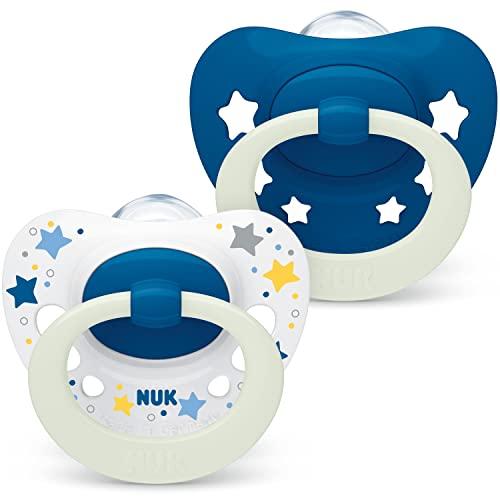 NUK Signature Night Ciuccio 18-36 Mesi - Stelle Blu (2 Pezzi)