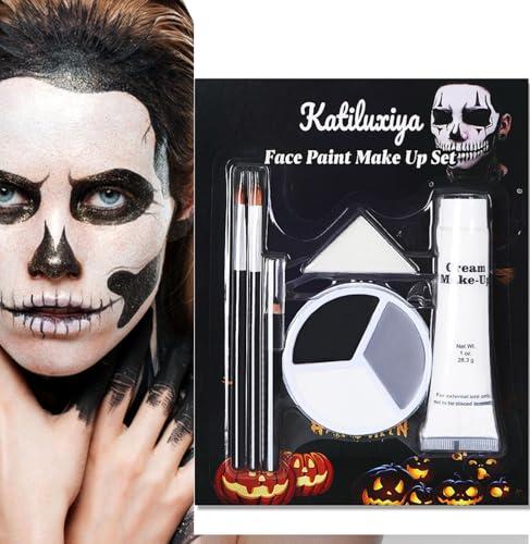 Set Trucco Halloween Katiluxiya Grigio Nero Bianco: Trasformazione Completa per Effetti Speciali