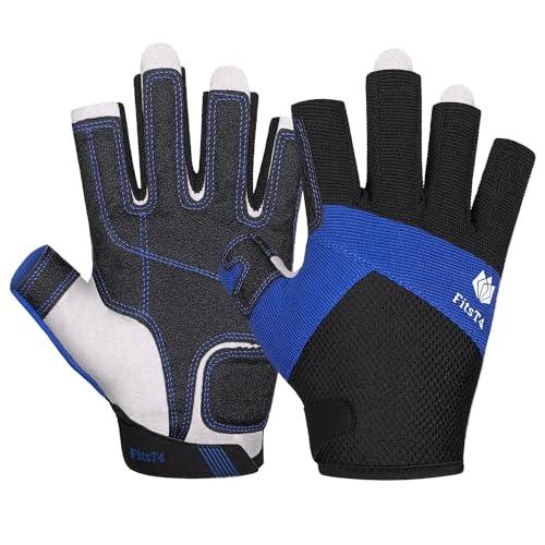 FitsT4 Sports Guanti da Vela Palmo Imbottito 3/4 Dita