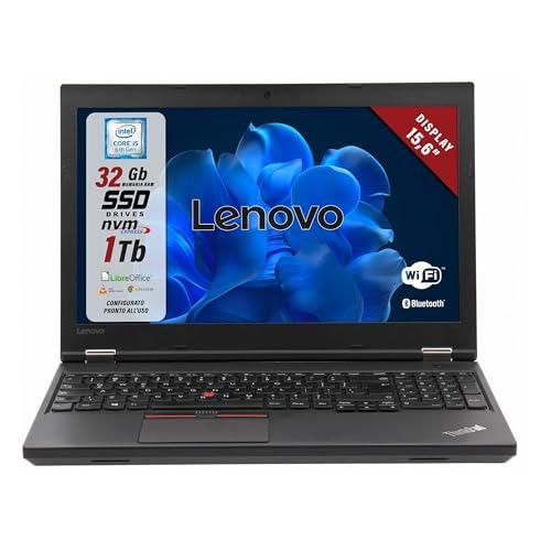 Lenovo ThinkPad, Pc portatile Intel Core i5-6th Pronto All'uso con Pacchetto Libre, Notebook Con Display HD da 15,6
