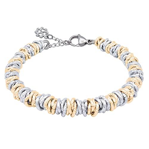 ParticolarModa Bracciale Donna Quadrifoglio Portafortuna