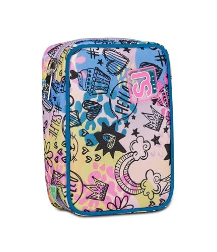 SJ Gang Astuccio Scuola Speed Pad Rosa Completo di 44 Pezzi
