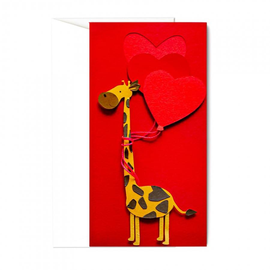Biglietto d'Auguri Artigianale - Raffa la Giraffa In Love