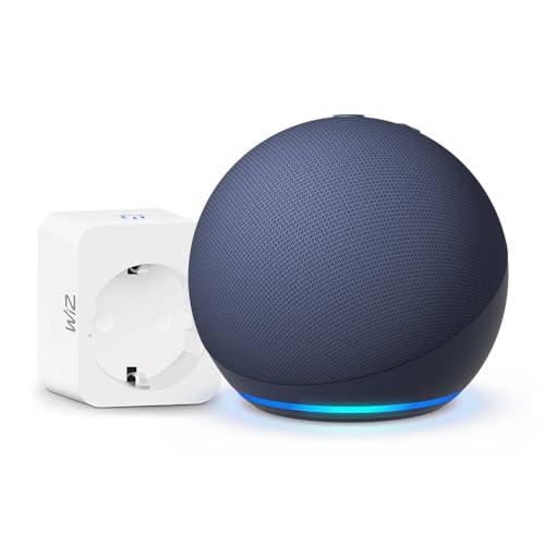 Echo Dot (5ª generazione) Blu notte + WiZ Presa intelligente - Kit Casa Intelligente