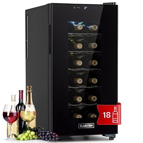 Klarstein Cantinetta Vino Refrigerata per 18 Bottiglie, Acciaio Inox