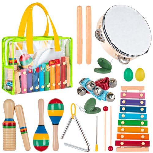 Stoie's Set di giocattoli musicali in legno per bambini