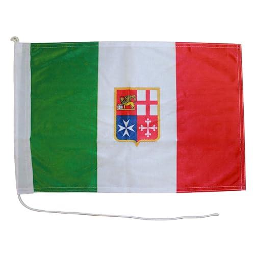 Bandiera Italia Marina Civile 30 x 45 cm - Tessuto Nautico Resistente
