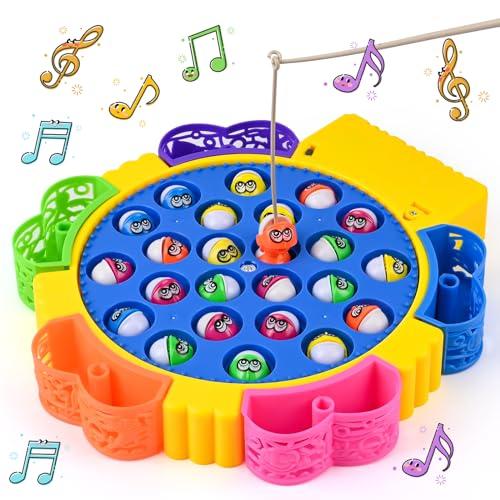 Weinsamkeit Gioco Pesca Bambini, Montessori Giochi 3 4 5 6 Anni con 24 Pesciolini e 4 Canna da Pesca Musicale Gioco Pesca Pesci Giocattolo Educativo Interattivi per Bambini Ragazzo Ragazza 2 3 4 Anni